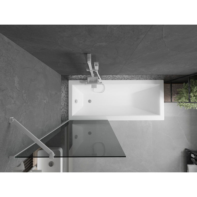 Mexen Next vonios ekranas vienasparnis 70 x 150 cm, grafitas, baltas - 895-070-000-00-40-20