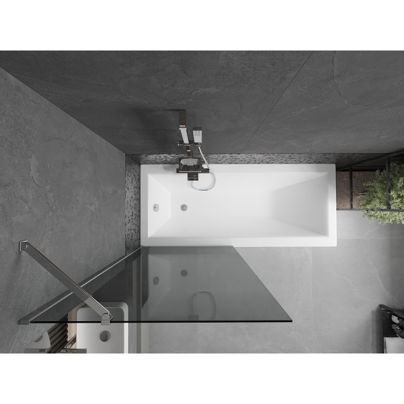Mexen Next vienos dalies vonios ekranas 80 x 150 cm, grafitas, chromas - 895-080-000-00-40-01