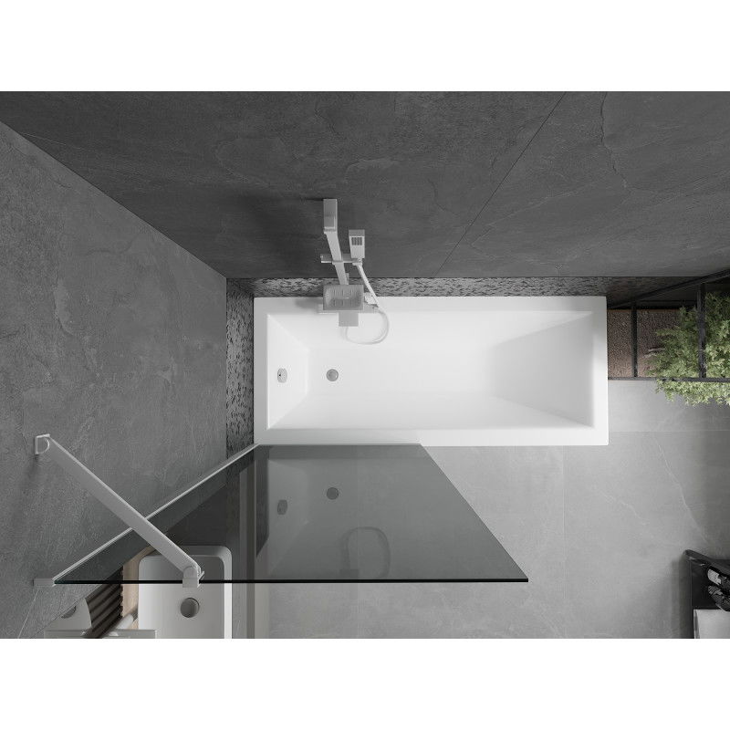 Mexen Next vonios kambario paravanas, 1-duris, 80 x 150 cm, grafitas, baltas - 895-080-000-00-40-20