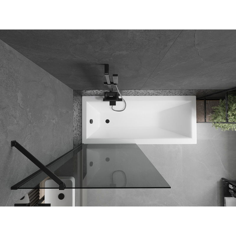 Mexen Next vonios ekranas 1-duris 80 x 150 cm, grafitas, juodas - 895-080-000-00-40-70