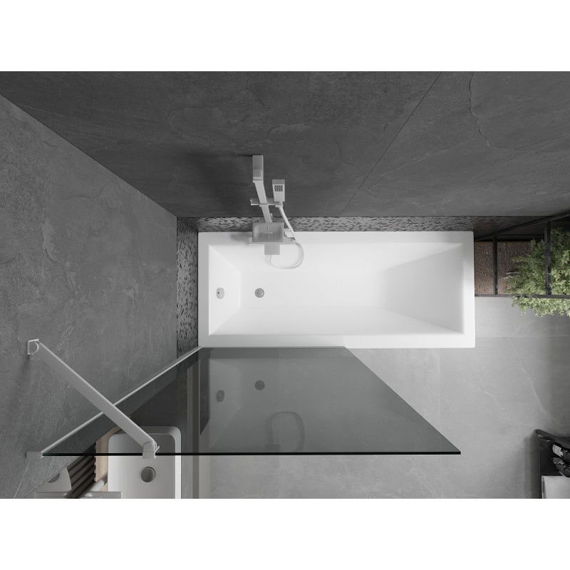 Mexen Next vienos dalies dušo pertvara 90 x 150 cm, grafitas, baltas - 895-090-000-00-40-20