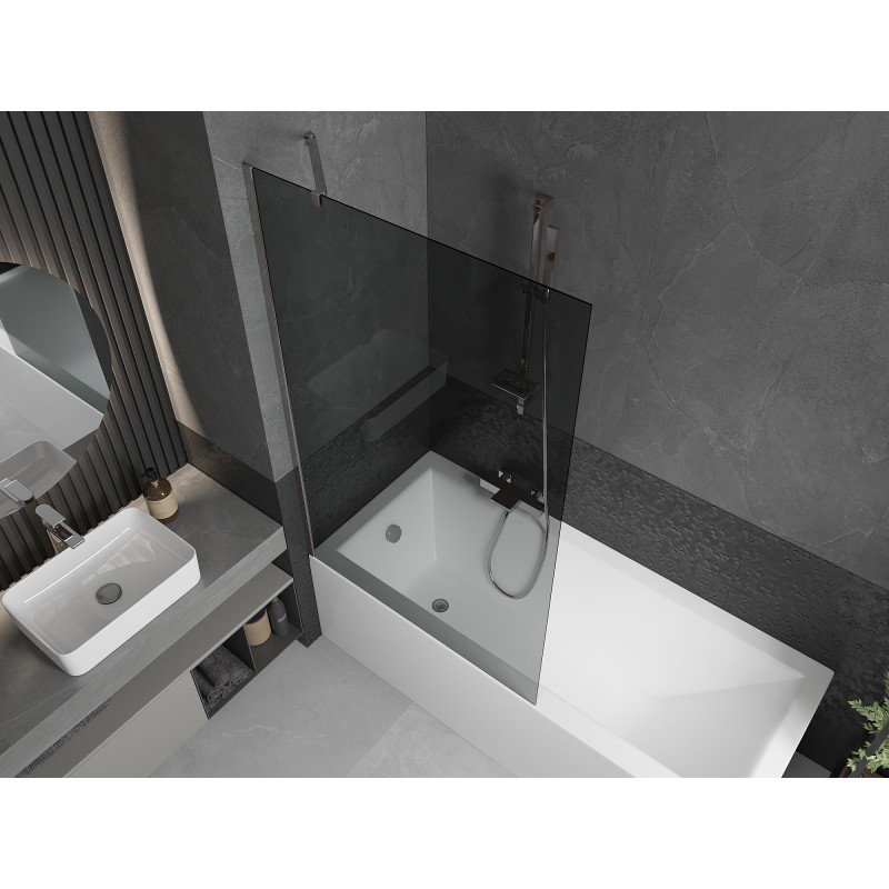 Mexen Next vieno sparno vonios ekranas 100 x 150 cm, grafitas, chromas - 895-100-000-00-40-01