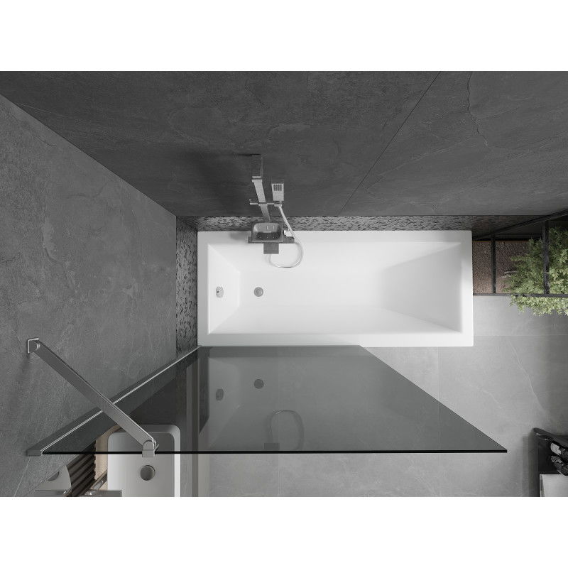 Mexen Next vonios pertvara, 1-sparnas, 100 x 150 cm, grafitas, chromas - 895-100-000-00-40-01