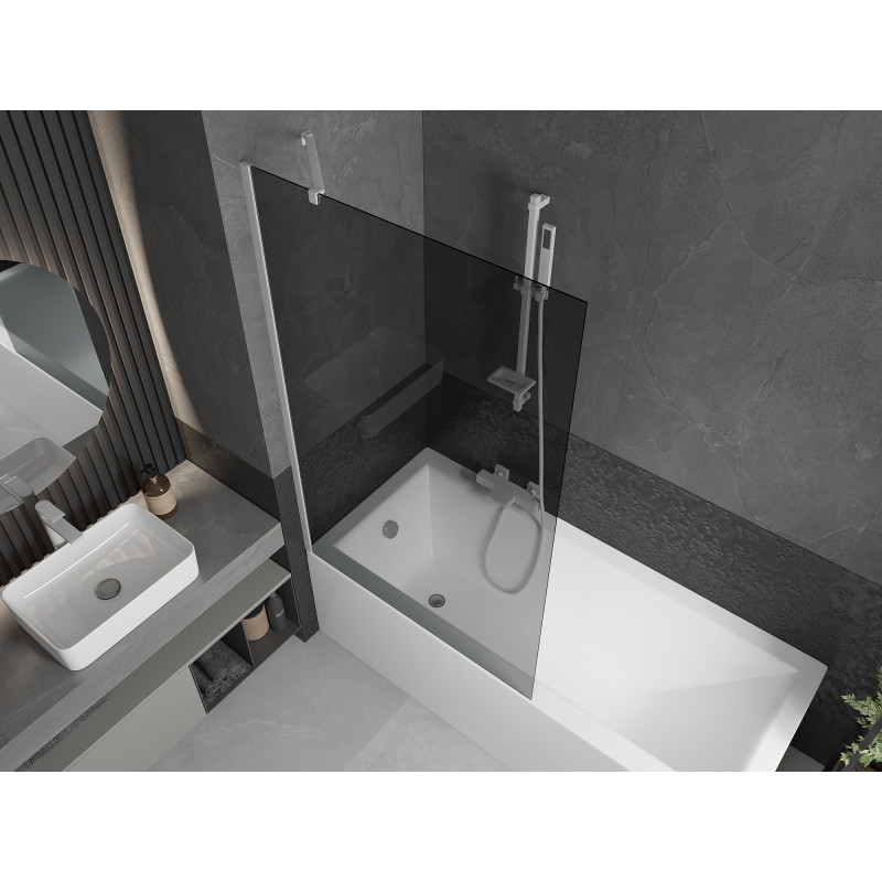 Mexen Next vonios ekranas 1-duris 100 x 150 cm, grafitas, baltas - 895-100-000-00-40-20