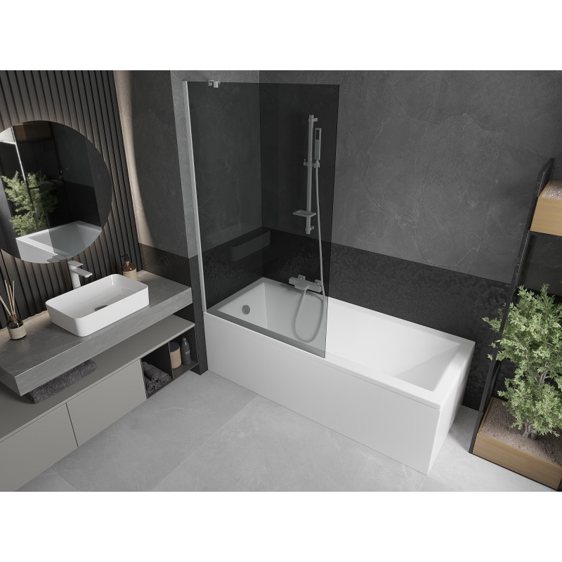 Mexen Next vonios ekranas 1-duris 100 x 150 cm, grafitas, baltas - 895-100-000-00-40-20