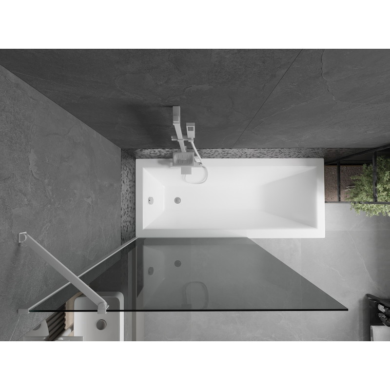 Mexen Next vonios ekranas 1-duris 100 x 150 cm, grafitas, baltas - 895-100-000-00-40-20