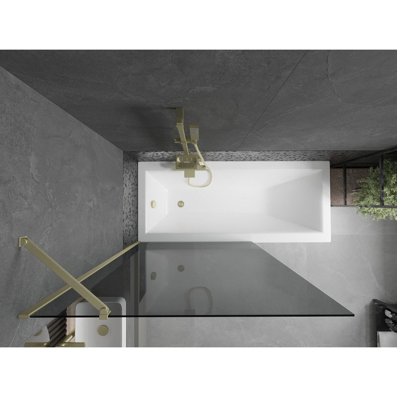 Mexen Next vonios pertvara, 1 durų, 100 x 150 cm, grafito spalvos, auksinė - 895-100-000-00-40-50