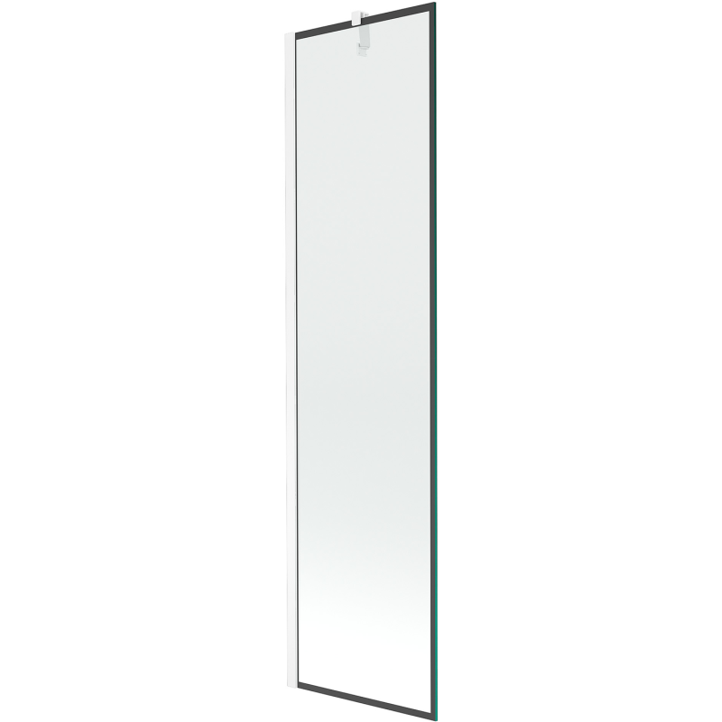 Mexen Next vonios sienelė su vienu skydeliu 50 x 150 cm, juodas rėmas, baltas - 895-050-000-00-70-20