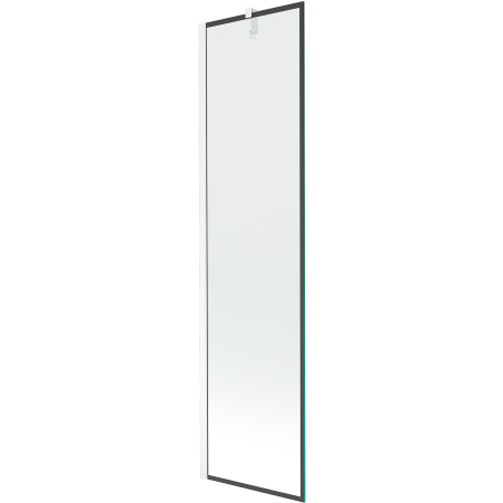 Mexen Next vonios sienelė su vienu skydeliu 50 x 150 cm, juodas rėmas, baltas - 895-050-000-00-70-20