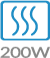 Šildymo galia: 200 W