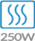 Šildymo galia: 250 W